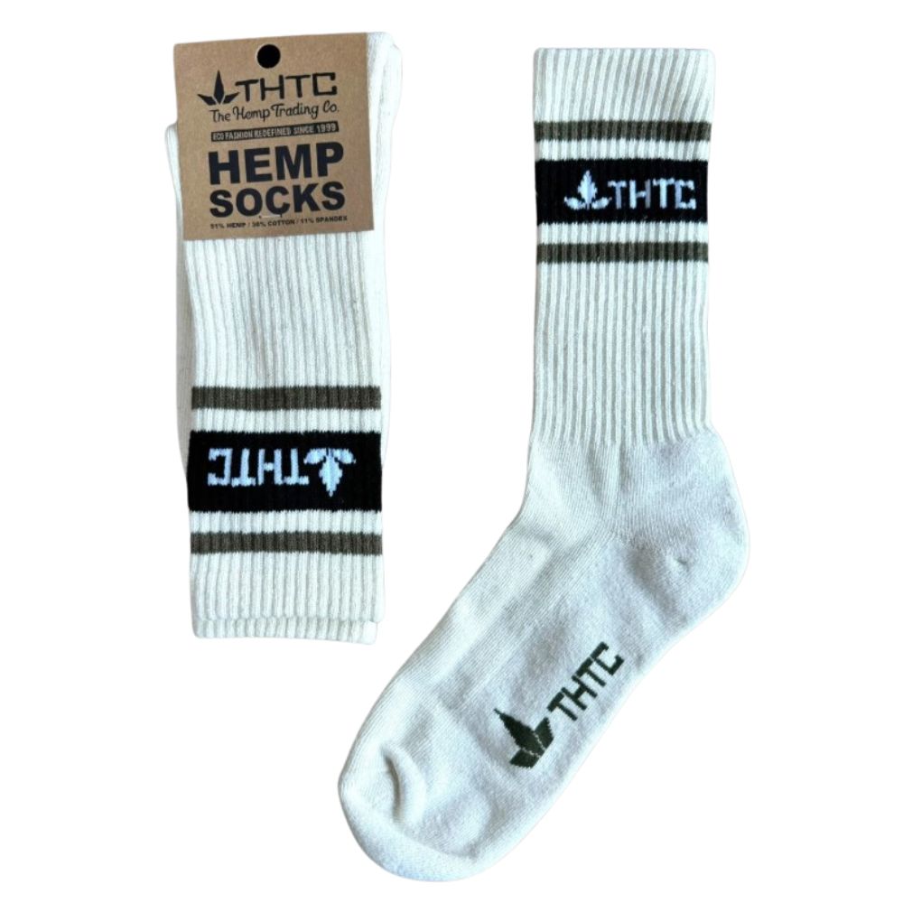 THTC Hemp Socks Ecru/Army/Black