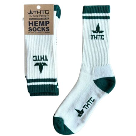 THTC Hemp Socks Ecru/Bottle Green
