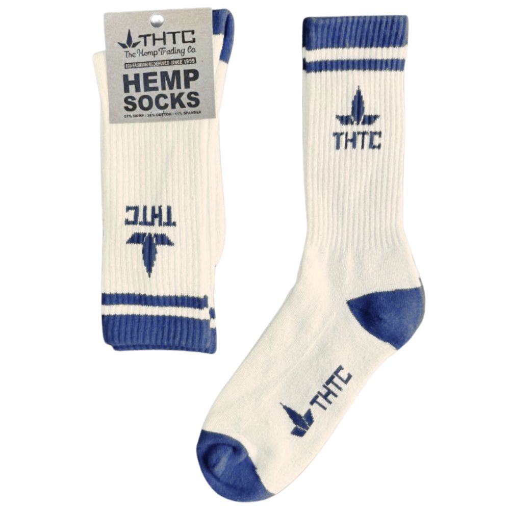 THTC Hemp Socks White/Royal Blue