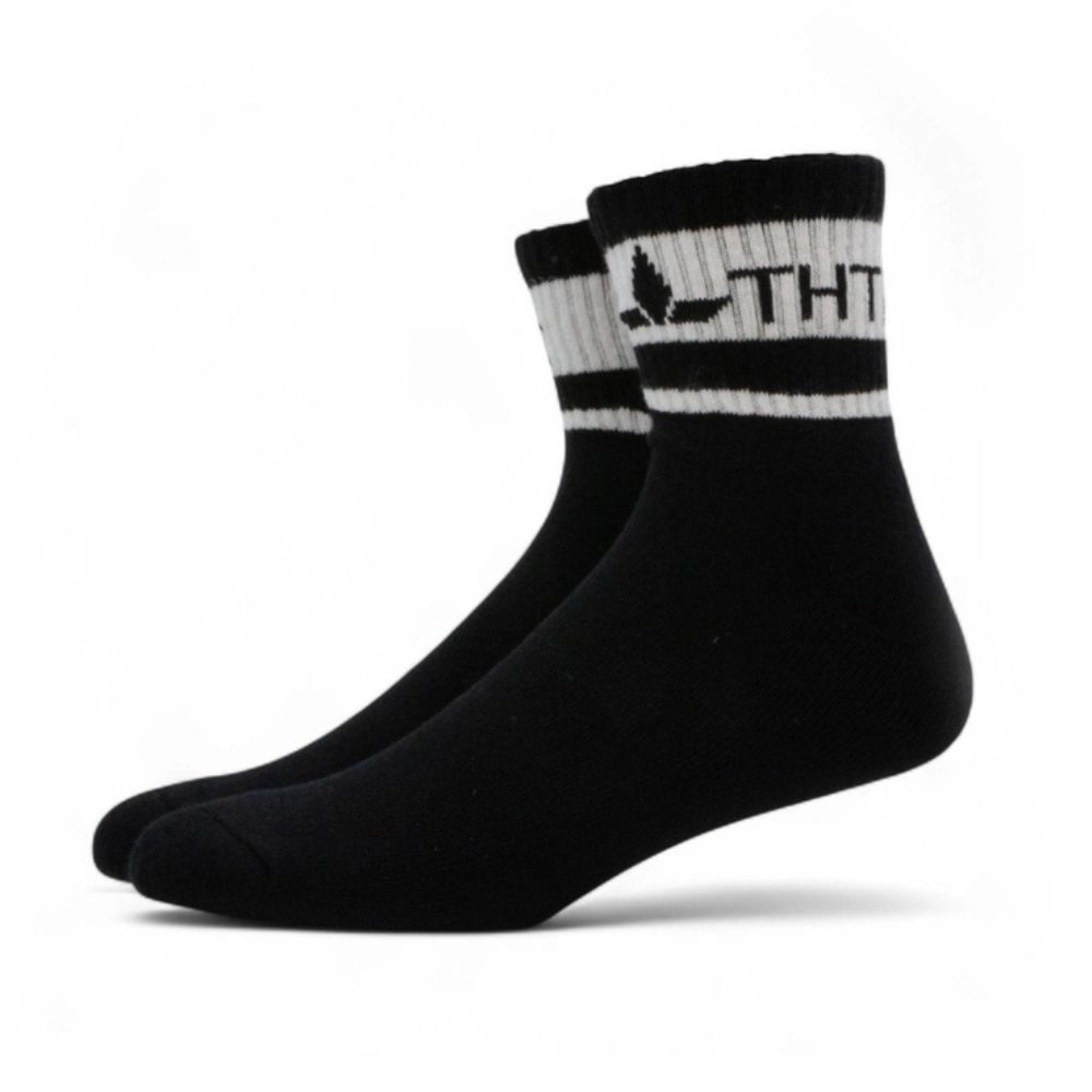 THTC Hemp Ankle Socks Black & White
